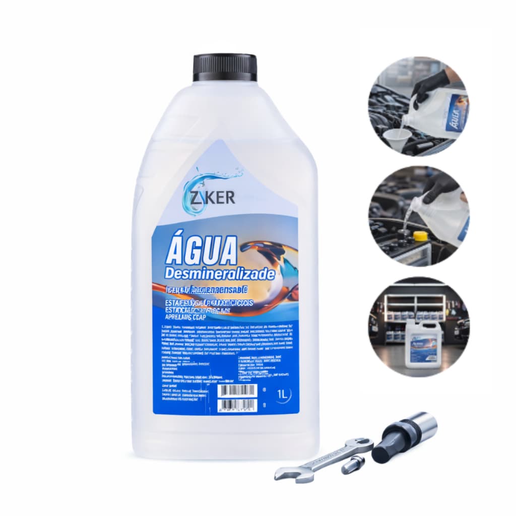 Água Deionizada Desmineralizada 1 Litro Zaker Pureza Elevada Para Radiador E Bateria