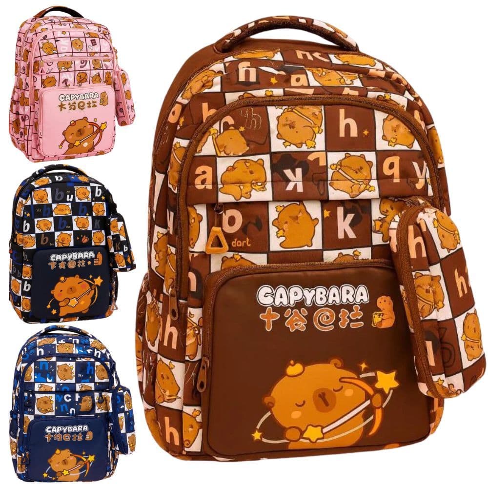 Mochila Infantil Capivara Menina Criança Bolsa Feminina Escola Escolar Passeio