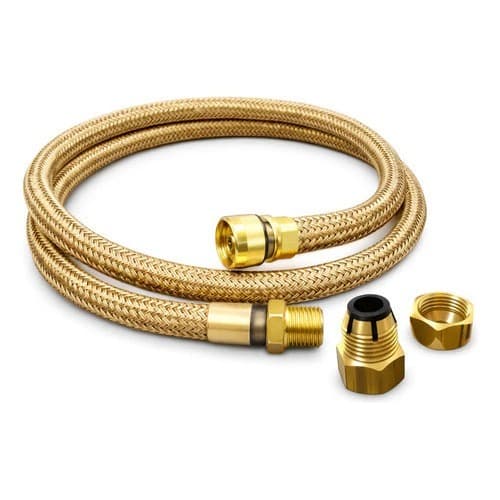 Kit Mangueira De Gas Encanado Cobre Com Adaptador Instalação 0,60cm 1,00m 1,20m e 2 metros Metalica