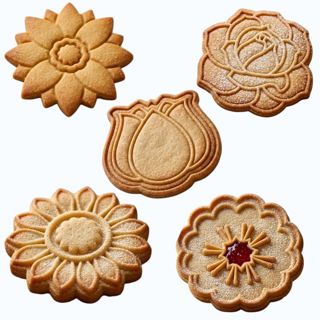 KIT 5 Cortador Marcador de Biscoito/Bolacha Flores Florzinha Confeitaria Pasta Americana