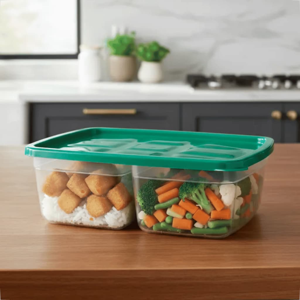 Pote 2 Divisórias 1,5L Para Armazenar Alimentos Livre De Bpa