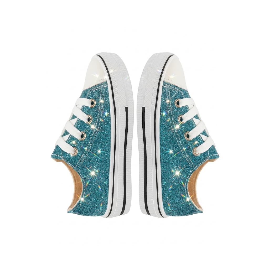 Tenis  Baby Infantil Menina  Star Casual Gliter Azul Moda Bebe Lancamento