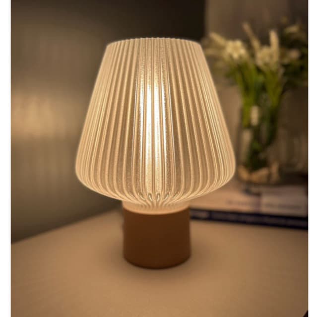 Luminária Abajur Decorativa Plissada Luz Aconchegante Moderna para quarto/sala/escritório