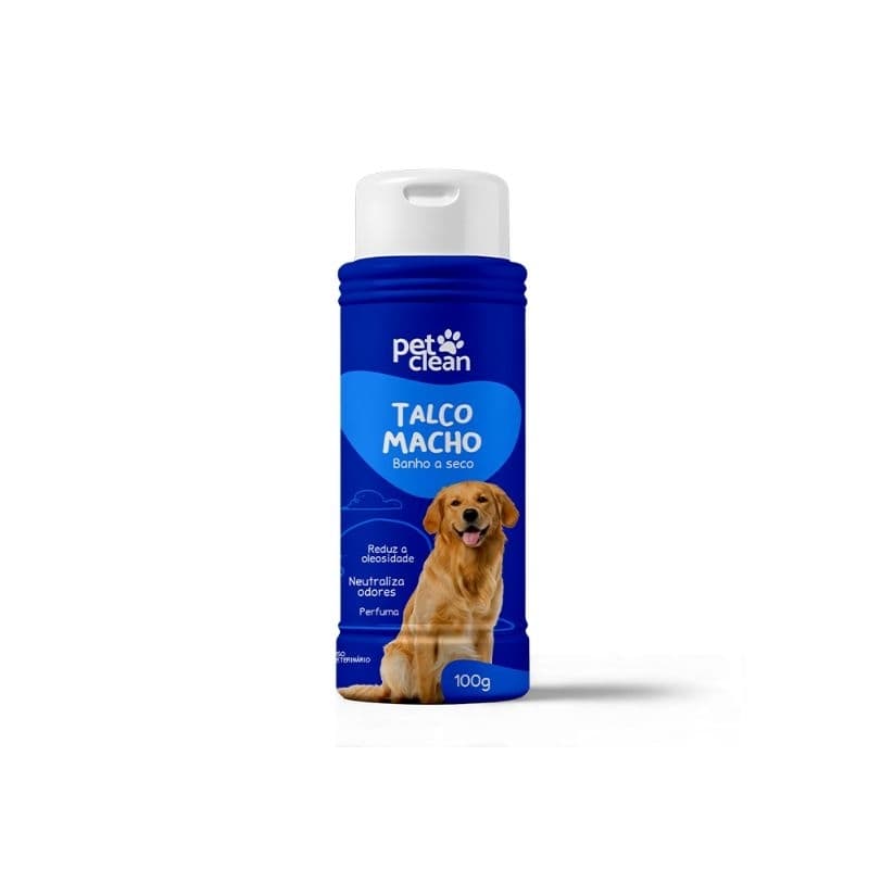 Talco Banho à Seco Macho para Cães 100g - Pet Clean
