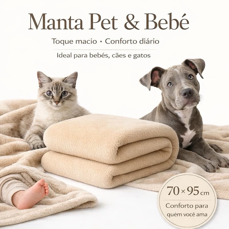 Cobertor Bebê manta Pet Menino e Menina Mantas Fleece 70x95cm Infantil Menino Cachorro e Gato