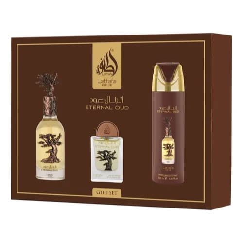 Kit Lattafa Pride Eternal Oud Gift Set - 3 em 1 - Eau de Parfum - Unissex - 100ML