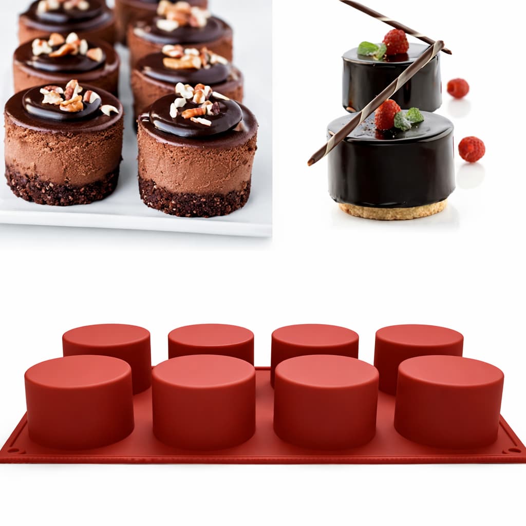 Forma Molde de silicone circular com 08 cavidades