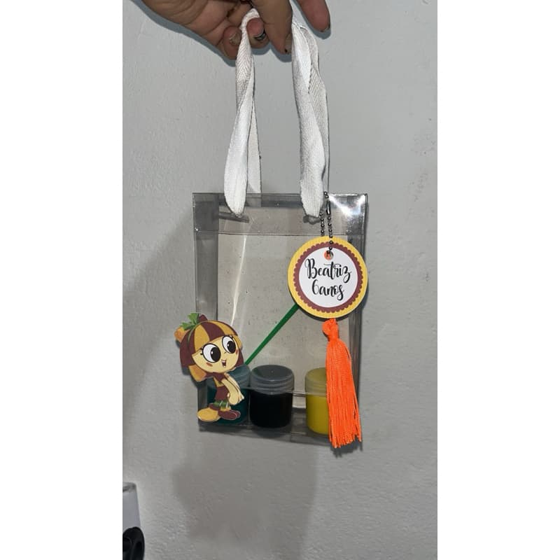 Kit Pintura Infantil | Tela + Tinta Guache + Pincel Lembrancinha Festa [Lunna Personalizados]