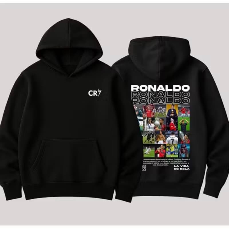 Moletom CR7 Cristiano Craque Ronaldo Unissex Robozão Futebol Idolo 100% Algodão