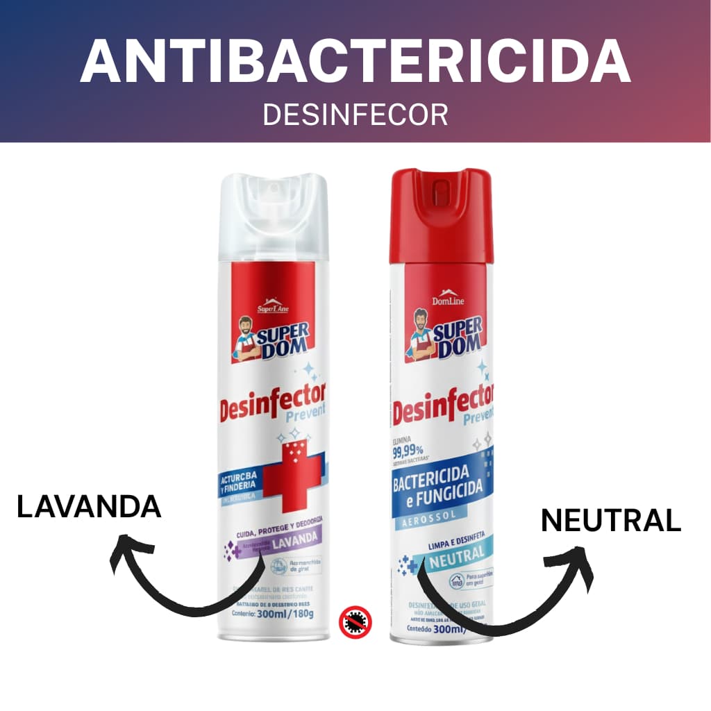 Desinfector Lysoform Spray Antibacteriano 300ml - Mata 99,9% dos Germes