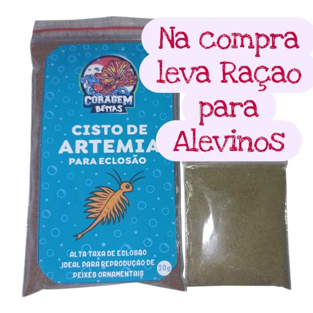 Cisto de Artêmia 20g Salina Para Alevinos Nutrição Ideal Para Peixes