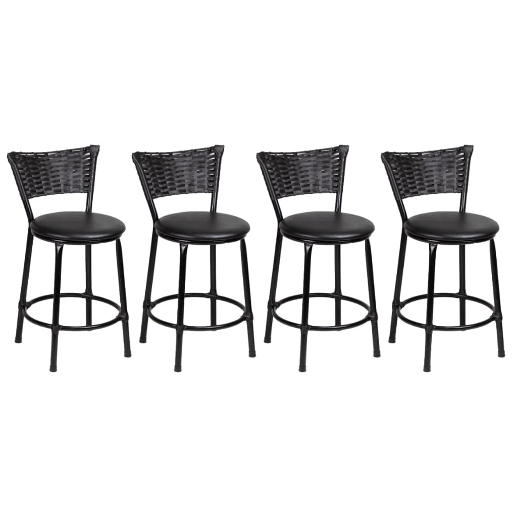 Kit 4 Banqueta Banco Junco Preto Cozinha Americana Baixa Fibra Sintetica