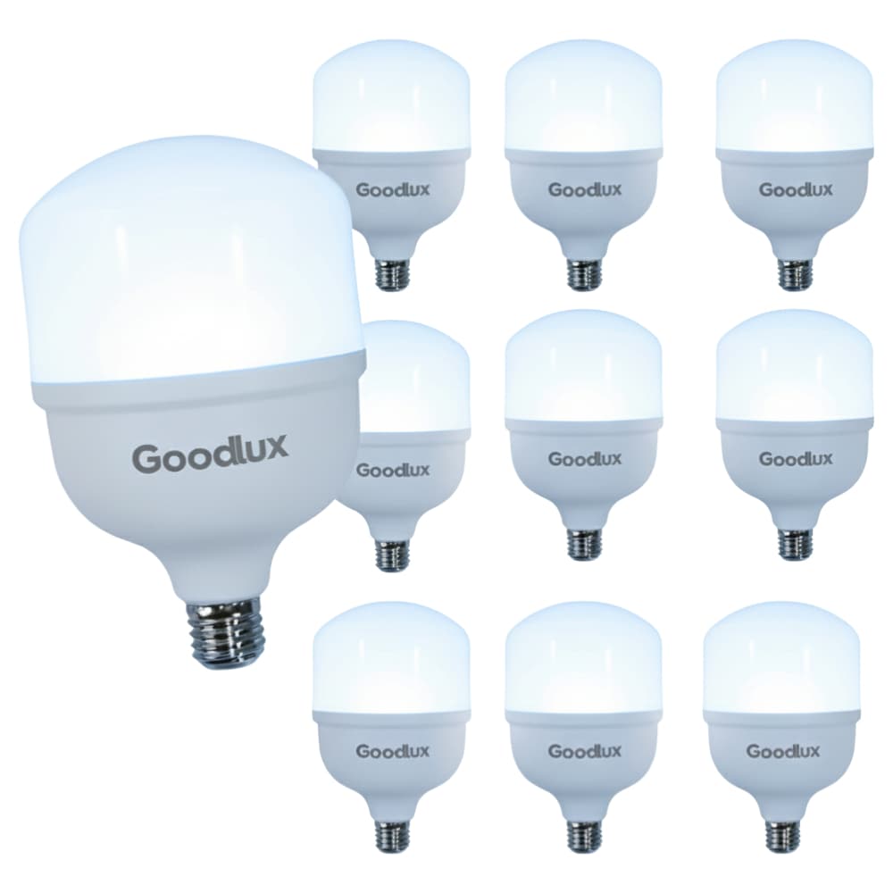 Kit 10 Lampada Led 30w Bulbo 6500k Branco Frio Alta Potência Bivolt 110v 220v Goodlux