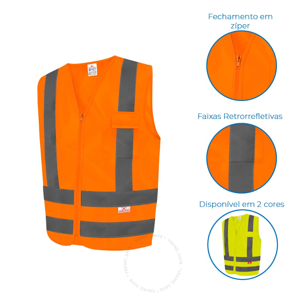 Colete Refletivo Blusão Sinalização FLUORESCENTE Com 01 Bolso (diaristas Shopee, entregadores ou centros logísticos).