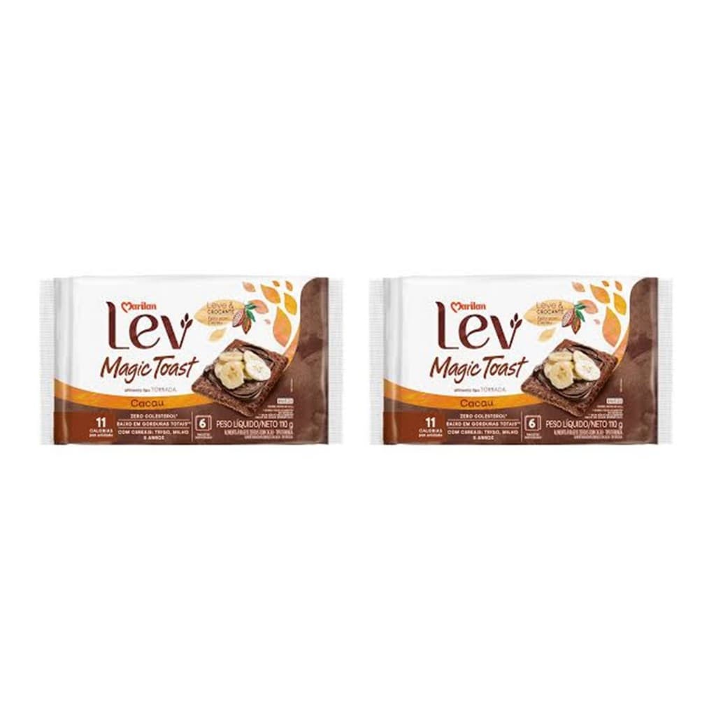 Kit 2 Torrada Lev Magic Toast Cacau 110g Marilan