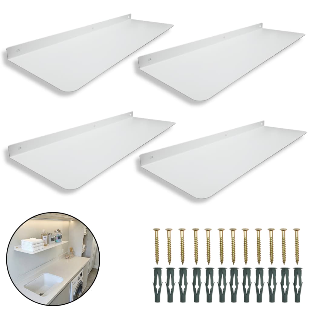 Quatro Prateleiras Multiuso 60cm Parede Organização Cozinha Banheiro Lavanderia Aço Resistente