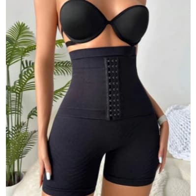 Short Cinta Modeladora Fechamento Em Colchete Pós Parto