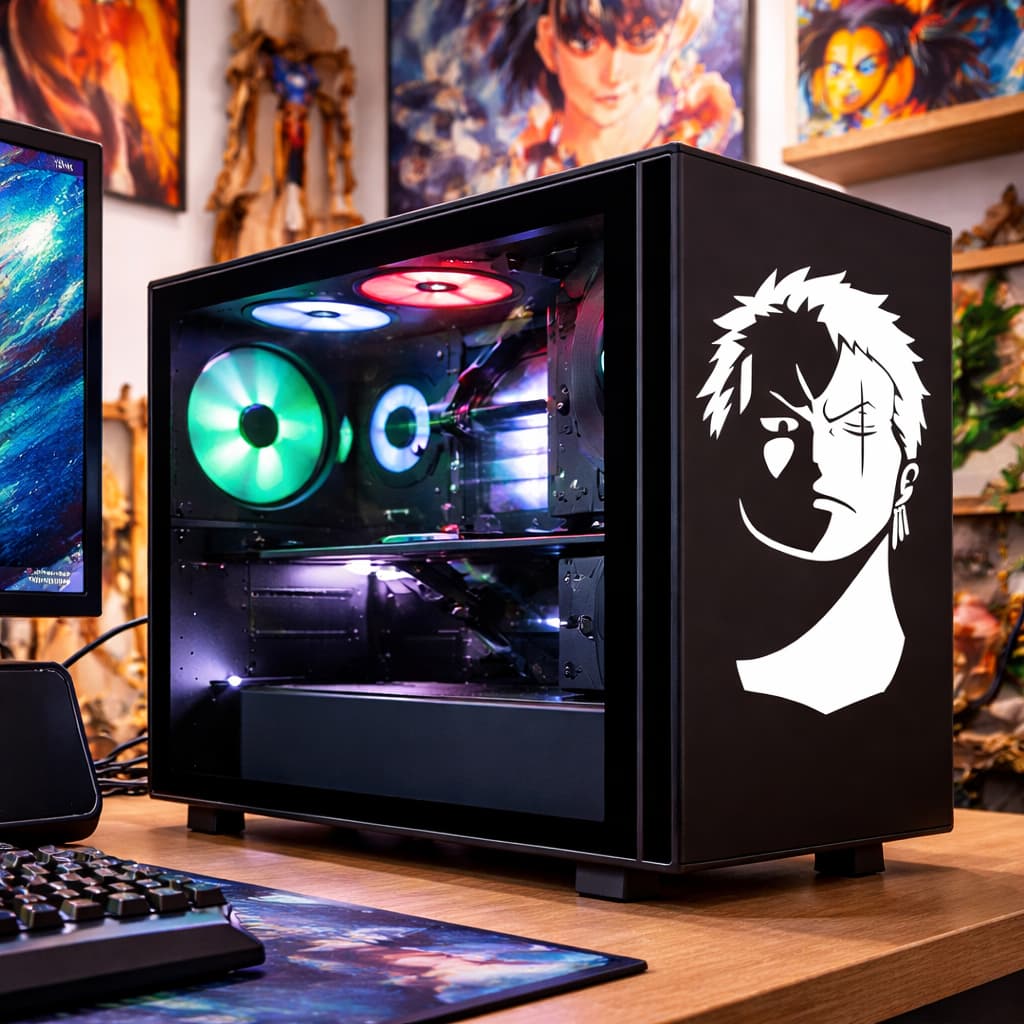 Adesivo Zoro Piece Gabinete Prime PC Tuning Anime