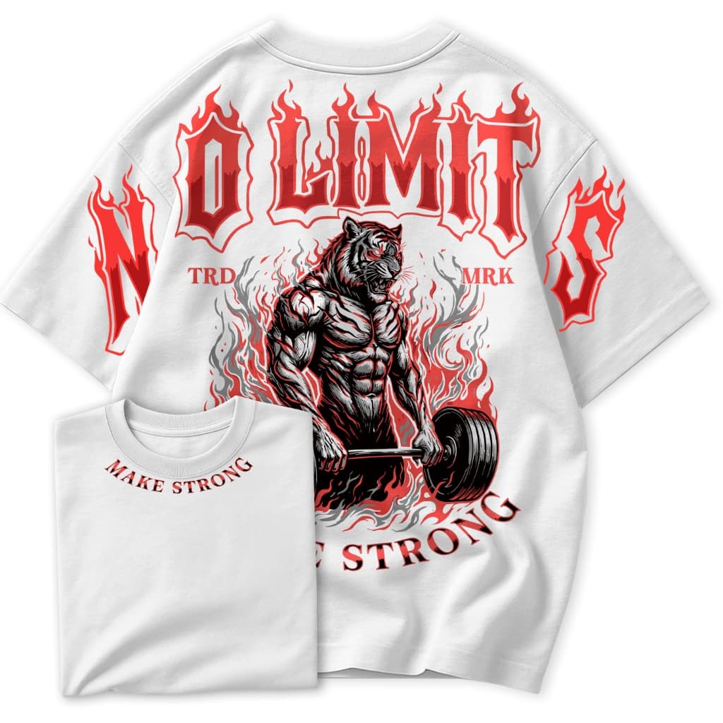 Camiseta Oversized No Limits Tiger Strong Masculina Algodão Premium