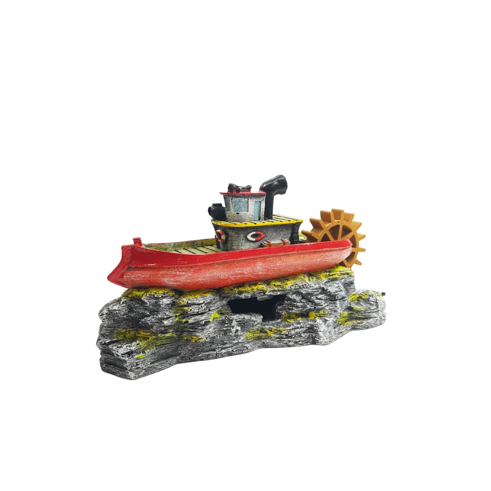 Enfeite Para Aquário - Navio Barco Vapor
