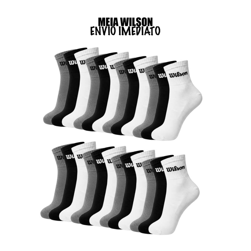 Kit 12 ou 24 Meias Cano Curto Wilson Caneladas Originais