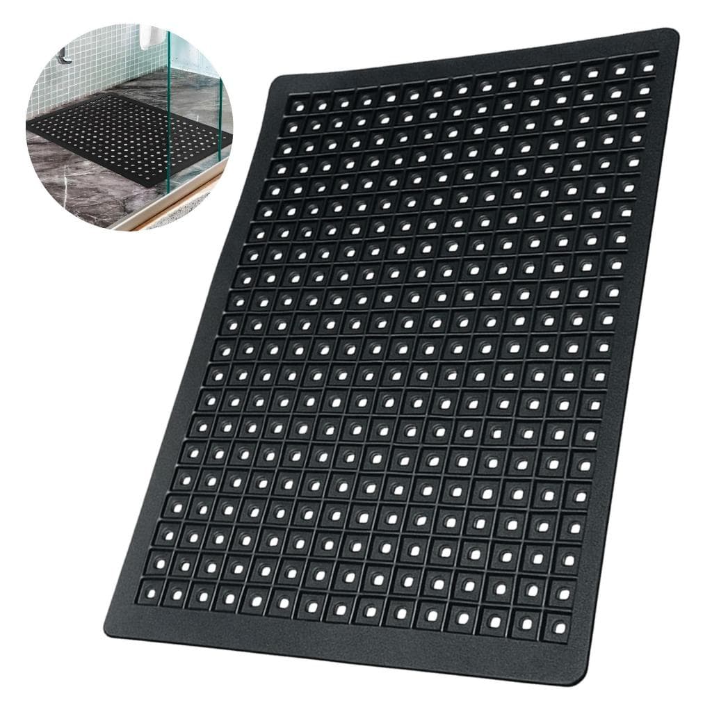 Tapete Para Box Banheiro Borracha Antiderrapante Preto 45x30