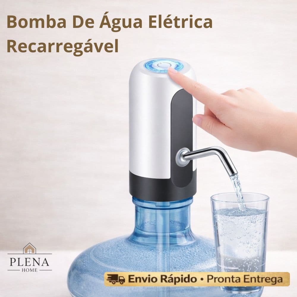 Bomba D'água Digital Elétrica Universal Recarregável USB Galão Garrafão Bebedouro Fácil Instalar