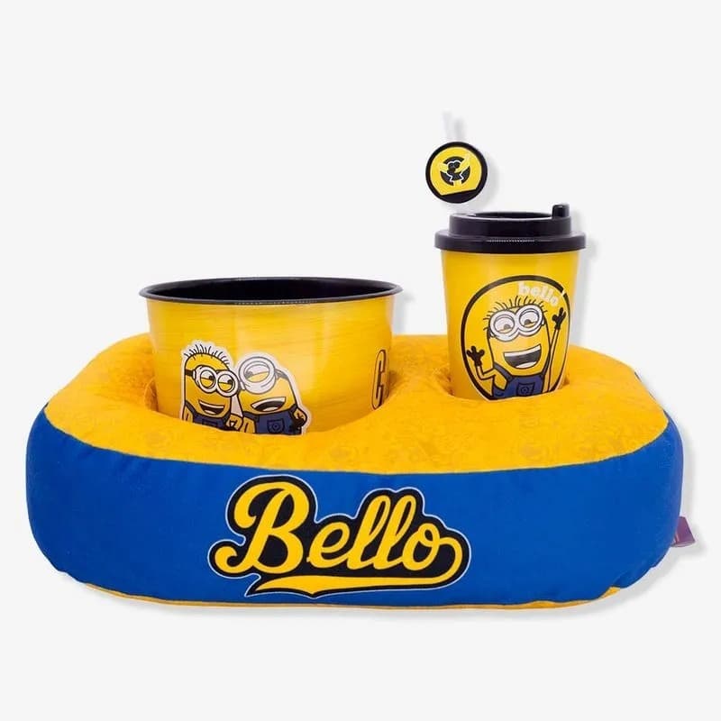 Almofada Kit Pipoca Infantil Minions - Copo + Balde + Almofada Oficial ZC Presente Perfeito
