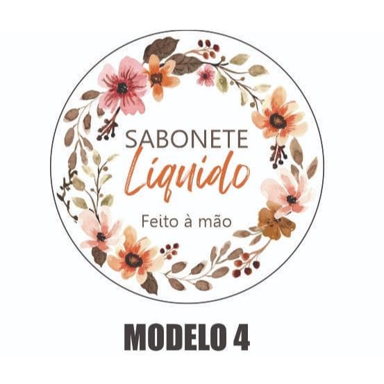 Etiqueta Sabonete Líquido - 80 adesivos 5x5cm - Adesivo Vinil a prova d´água