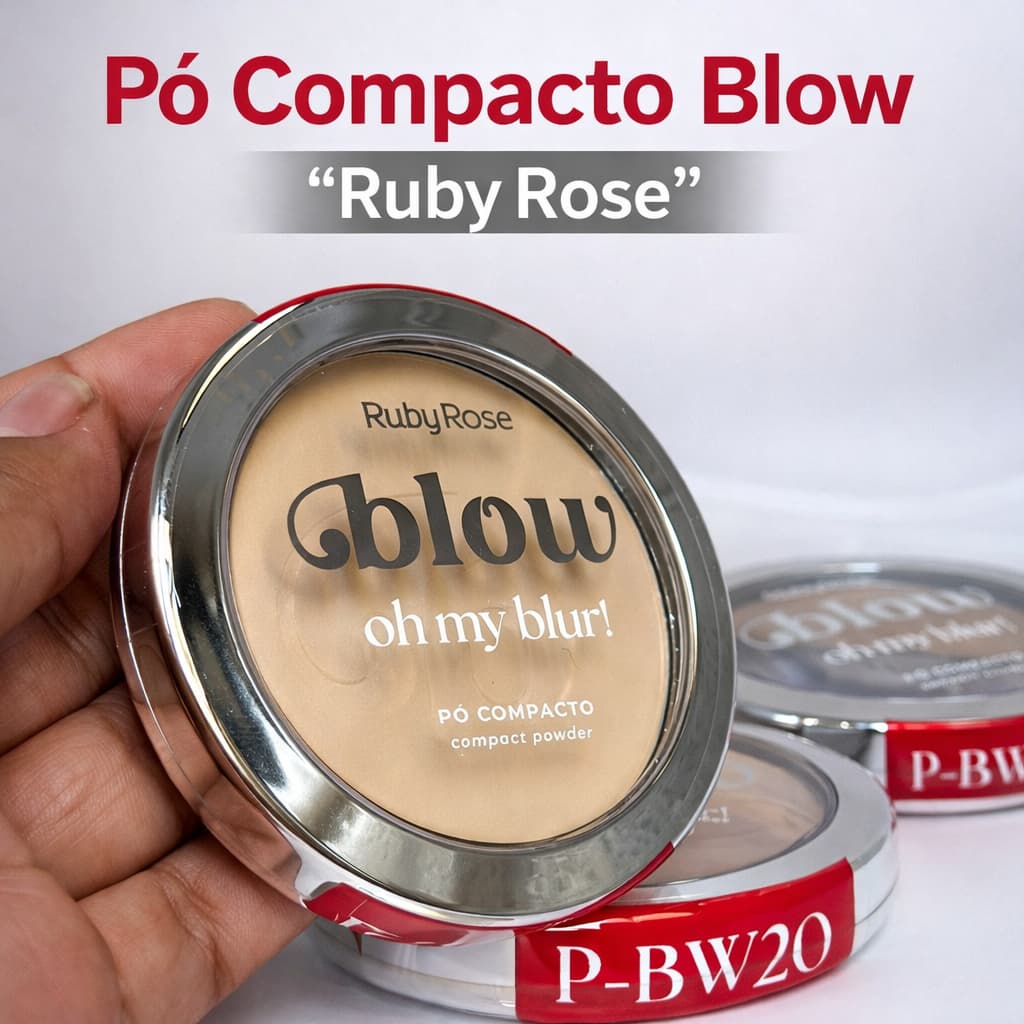 Pó Compacto Ruby Rose Blow Oh My Blur! Efeito Matte Alta Cobertura. Ruby rose blow - Pele oleosa