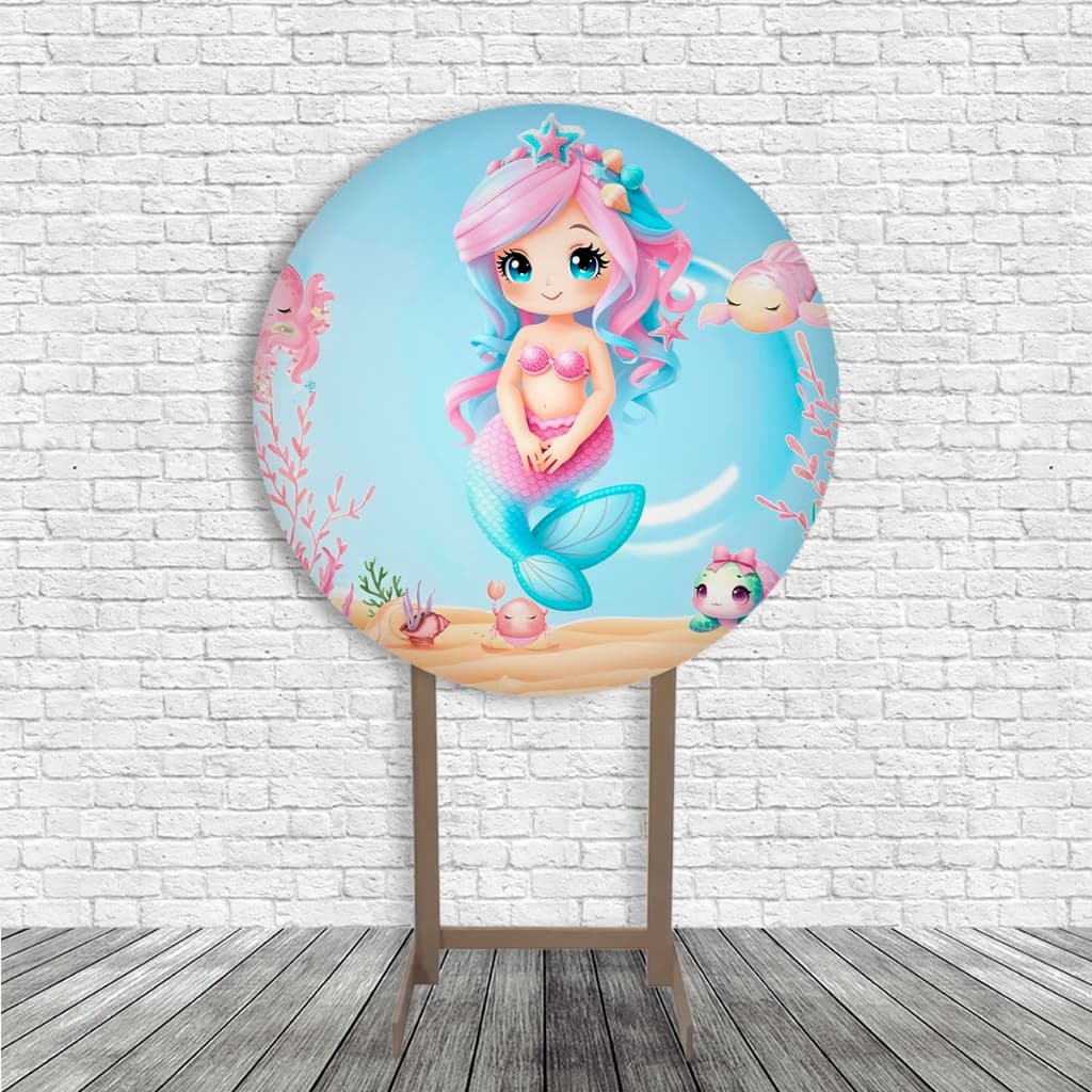 Capas Painel Redondo Painel De Mesa 50x50 Sereia Mar