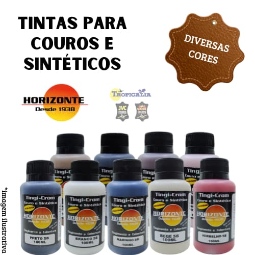 Tinta para Couro e Sintético Tingicrom 100ml– Diversas Cores.
