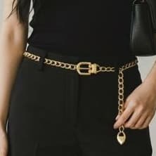 Cinto Corrente Feminino Metal Dourada Moda Versátil Elegante Ajustável Fashion Blogueira - Eloá