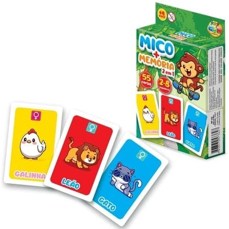 Jogo de Cartas 2 em 1 – Mico + Memória