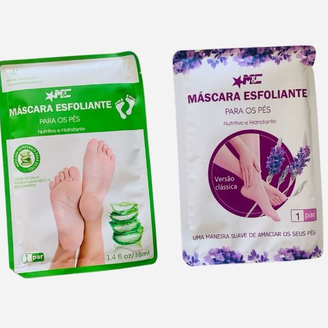 Kit 2 Par De Meias Esfoliantes Para Pés Máscara Para Remover Pele Morta Nutritivo e Hidratante