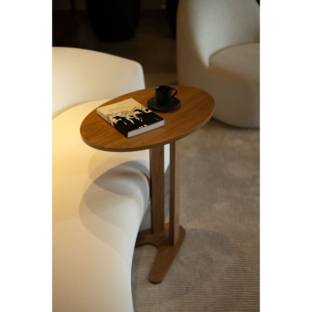 Mesa Lateral Orgânica Multifuncional – Apoio para Sofá Ideal para Sala e Escritório Moderno em MDF