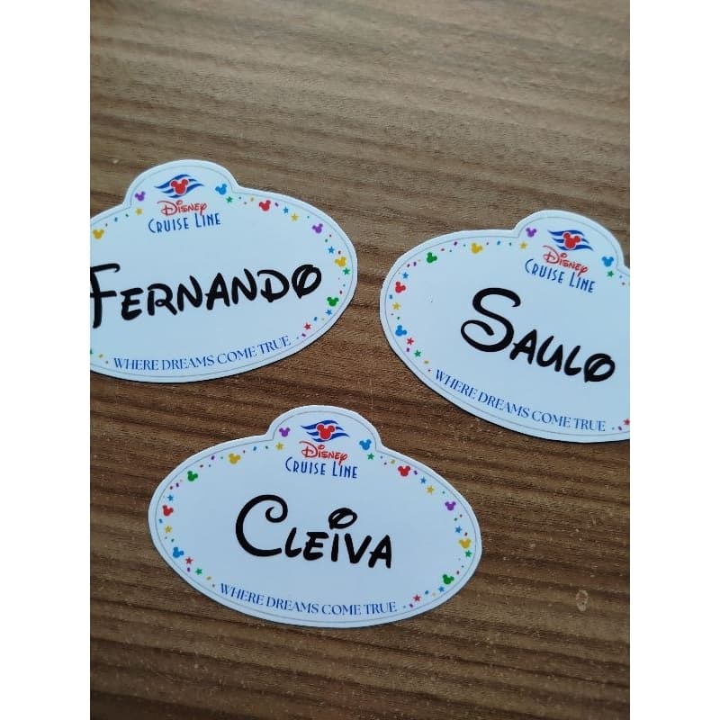 Tag magnética com nome Cruzeiro Disney Cruise Line