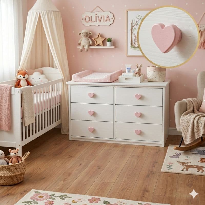 Kit 6 Puxadores de Móveis Luxo Retrô para Cômoda Gaveta Armário Infantil e Quarto Renovação Elegante e Fácil Instalação