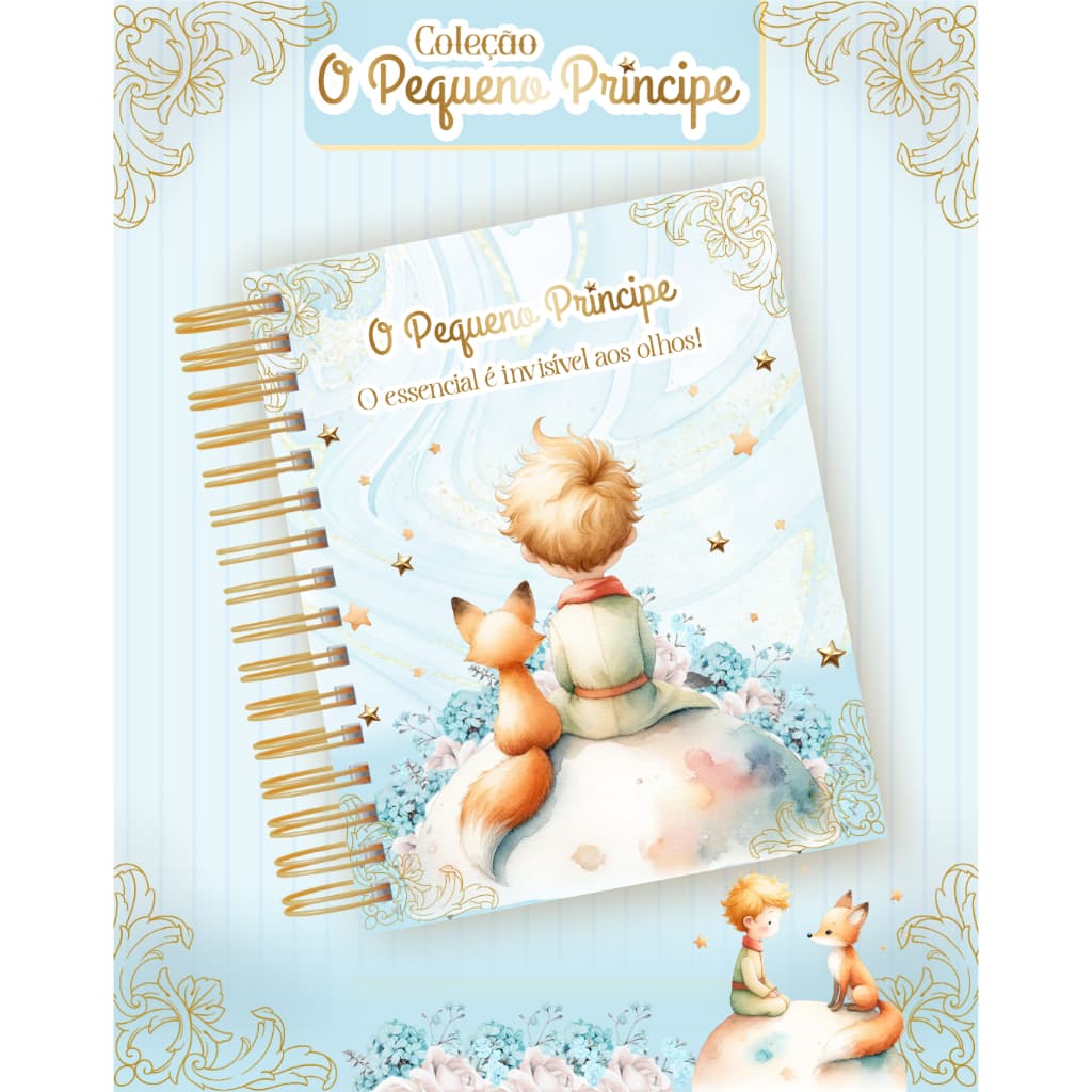 COLEÇÃO PEQUENO PRÍNCIPE PERSONALIZADO – AGENDA + PLANNER + CANECA + BLOCO | PRESENTE  EXCLUSIVO