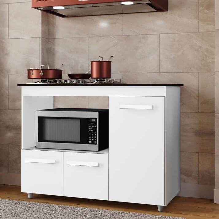 Balcão Cooktop ANA com Espaço para Forno e 3 Portas