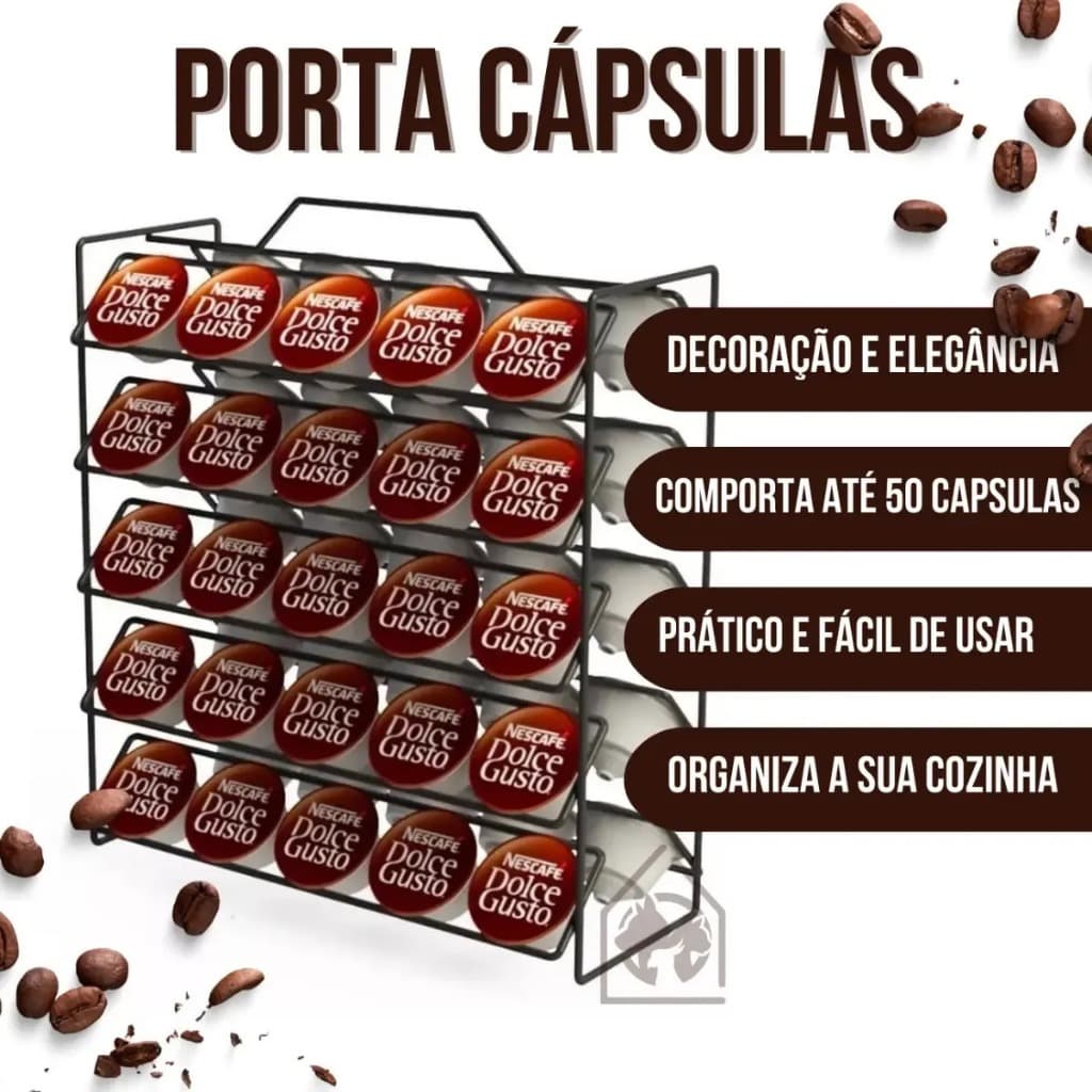 Porta Cápsula Dolce Gusto 50 unidades Balcão Cozinha Suporte Café Organizador