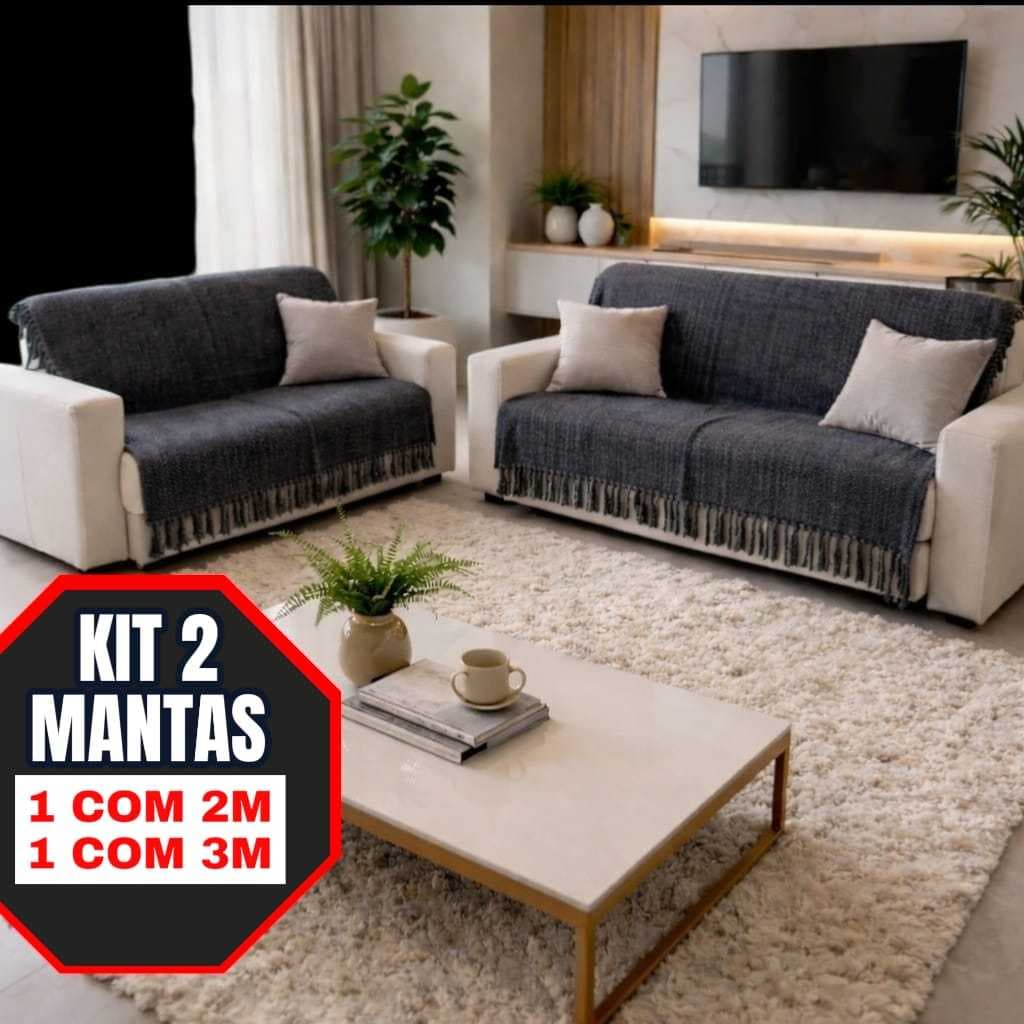 Manta para Sofá 2,10x1,20 e 3,00x1,80 Capa Protetora Decorativa Premium