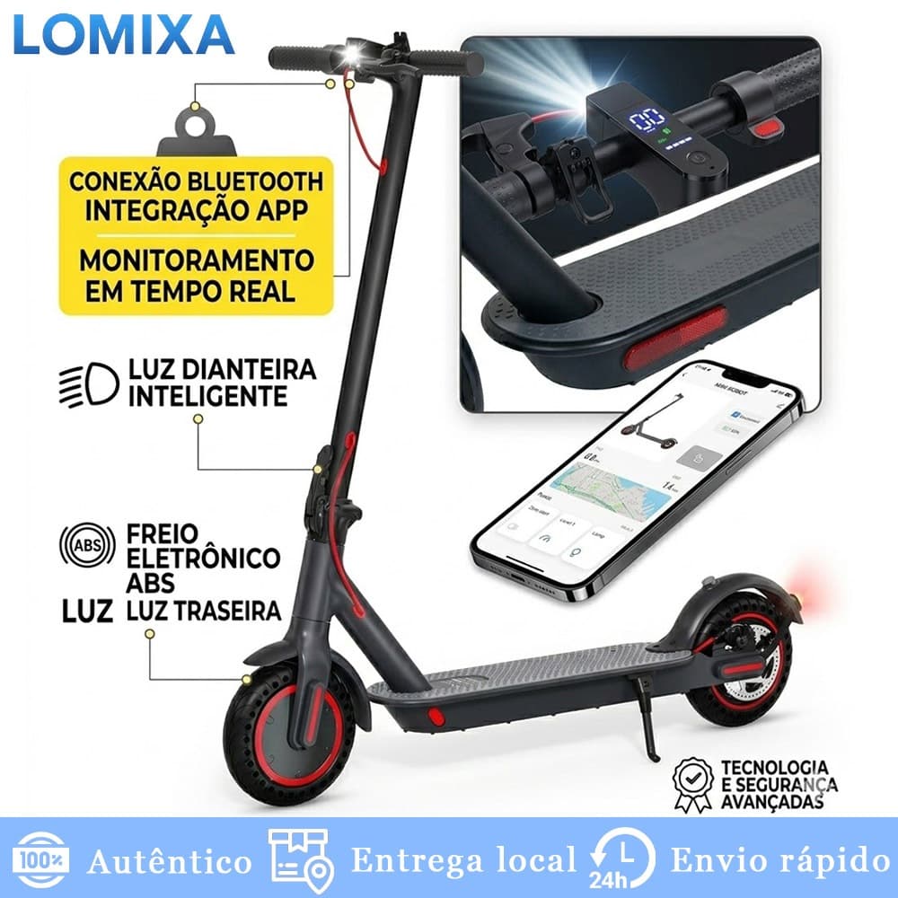 Patinete Elétrico Scooter 350W Adulto Alta Velocidade Bateria Longa Suporta 150kg