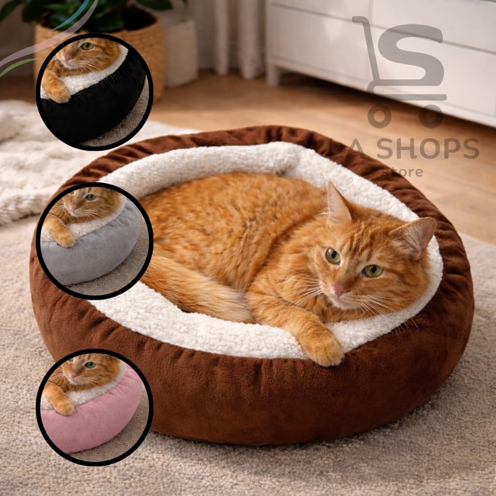 Kit 02 Caminha Sherpa Pet Redonda Cachorro e Gato Macio Cama Confortável Pelo de Carneiro Pets
