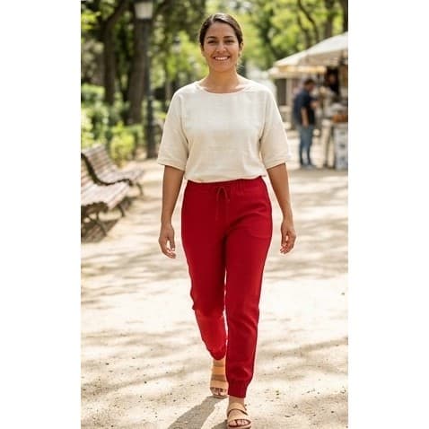 CALÇA JOGGER BENGALINE P/GG VERMELHA