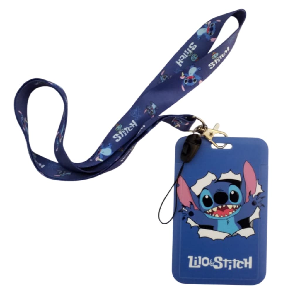 Porta Cartão E Crachá Lilo & Stitch Cordão