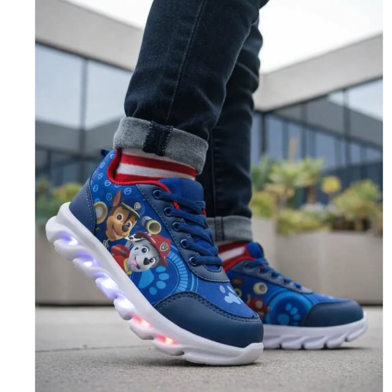 Tênis Infantil Masculino Menino Personagem Com Led Luzinha