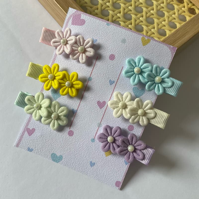 kit de 6 mini presilhas para bebê de florzinhas| mini laços para bebê| hair clips para bebê menina.