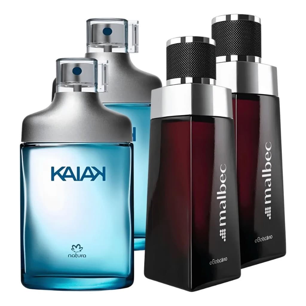 Kit 4 Perfumes Masculino 2 Kaiak + 2 Malbeq - 100ml