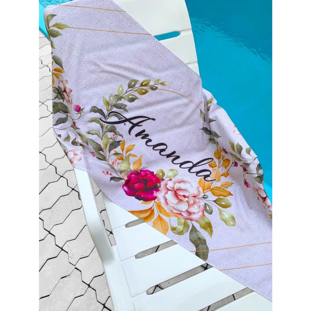 Toalha de Praia Personalizada - Crisântemo